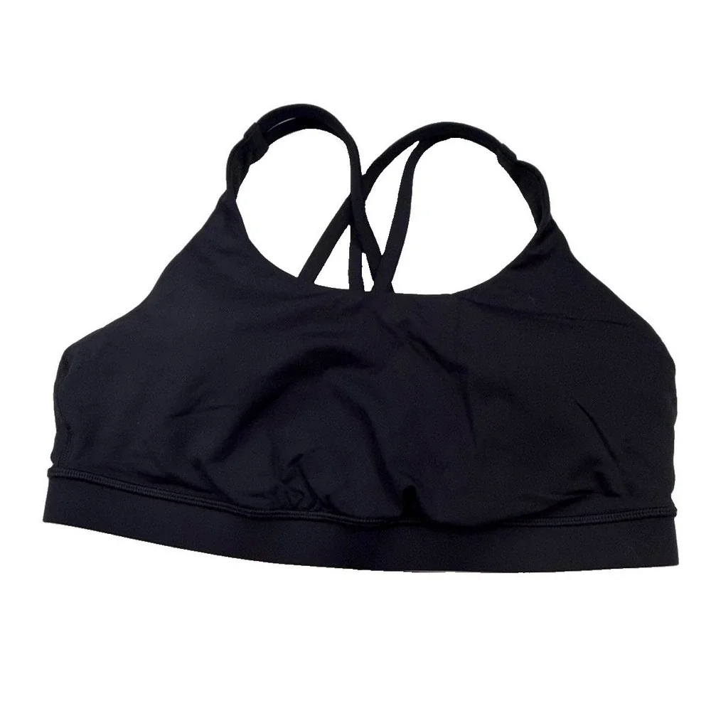 Lululemon Energy Bra Womens Size 12 Black Pullover Athleisure Yoga Performance